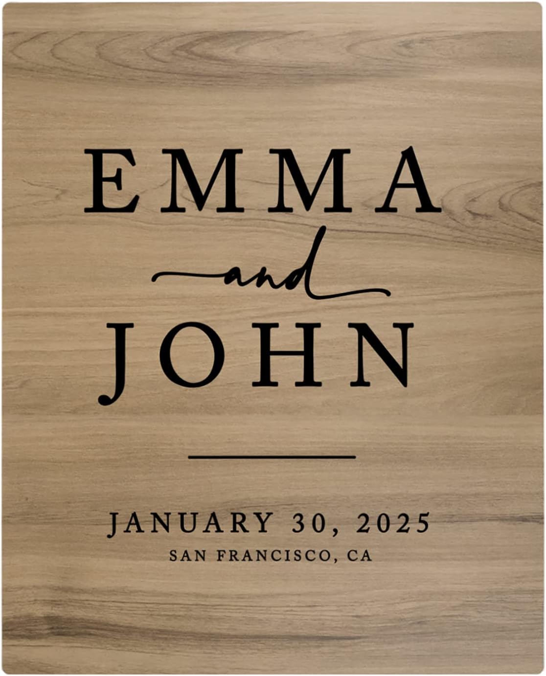 Andaz Press Large Wooden Welcome Sign for Wedding Rustic Welcome Sign 16" x 20" Custom Names Date & Location Modern Wedding Signage English Oak MDF Wood Finish Wedding Reception Indoor Outdoor Signs