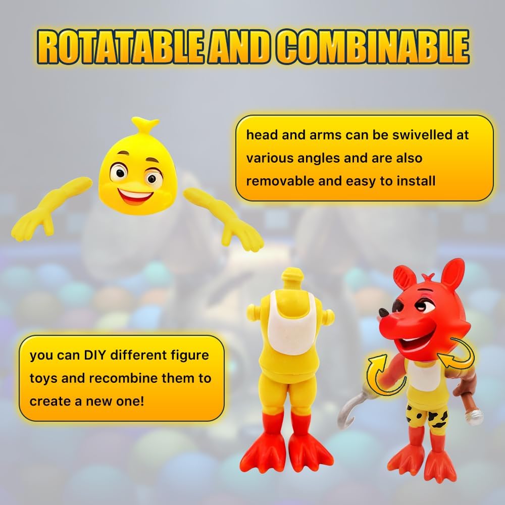 Action Figure Toy, 18 Pcs Game Figures Toys, Movable Joints Toys Dolls, Collectible Figure Gifts for Kids and Cake Toppers, Colourful