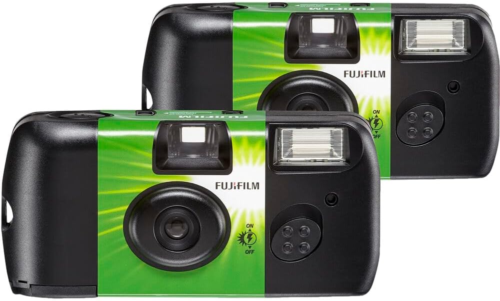 FUJIFILM QuickSnap Flash 400 One-Time-Use Disposable Camera with Flash (4X 2 Pack) Bundle with Microfiber Cleaning Cloth