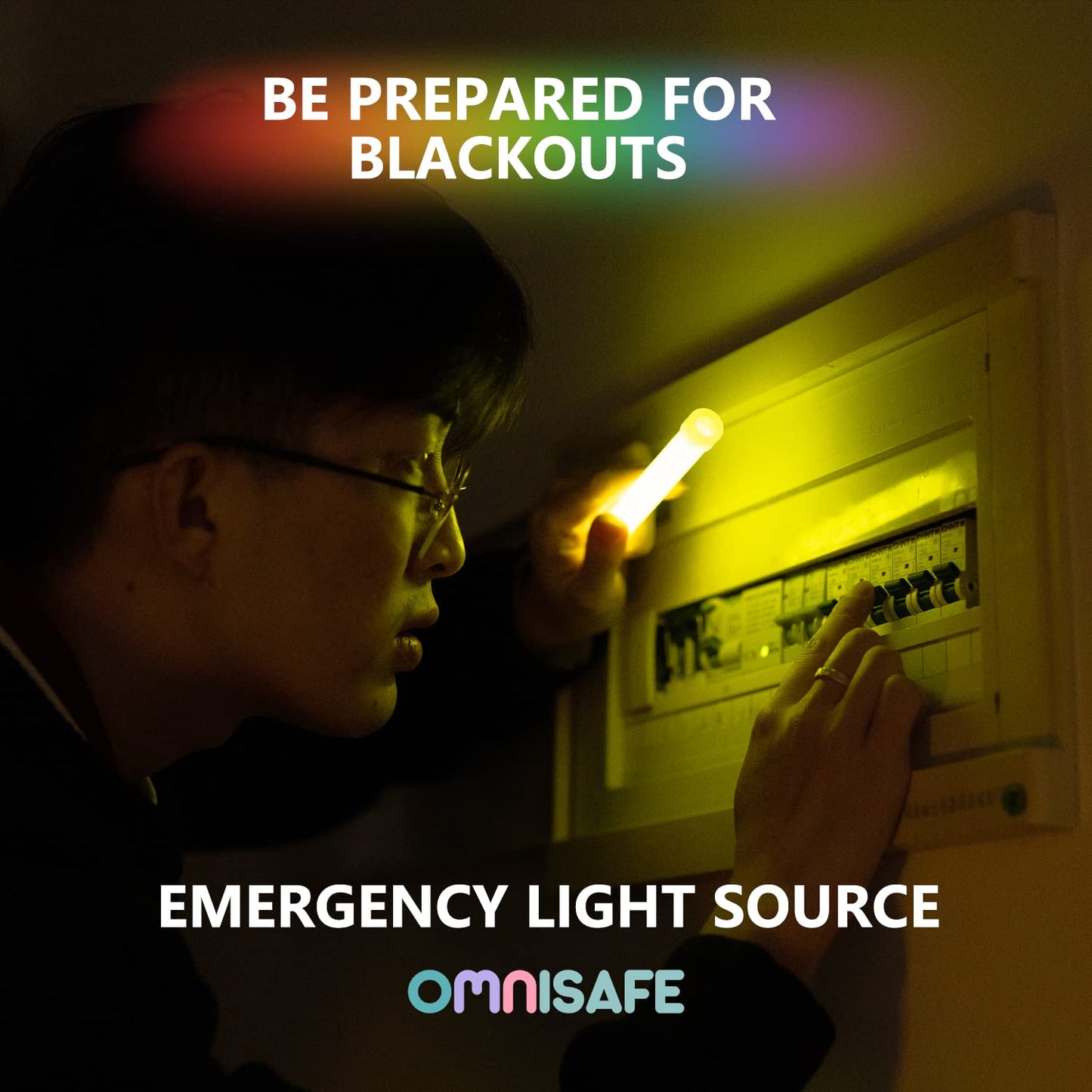 24 Ultra Bright Large Glow Sticks with 24 Black PE String, Multi Use Colourful 6 Inch Glowsticks for Parties, Camping, Emergency Glow Sticks For Blackout, Long-lasting Lighting Waterproof and