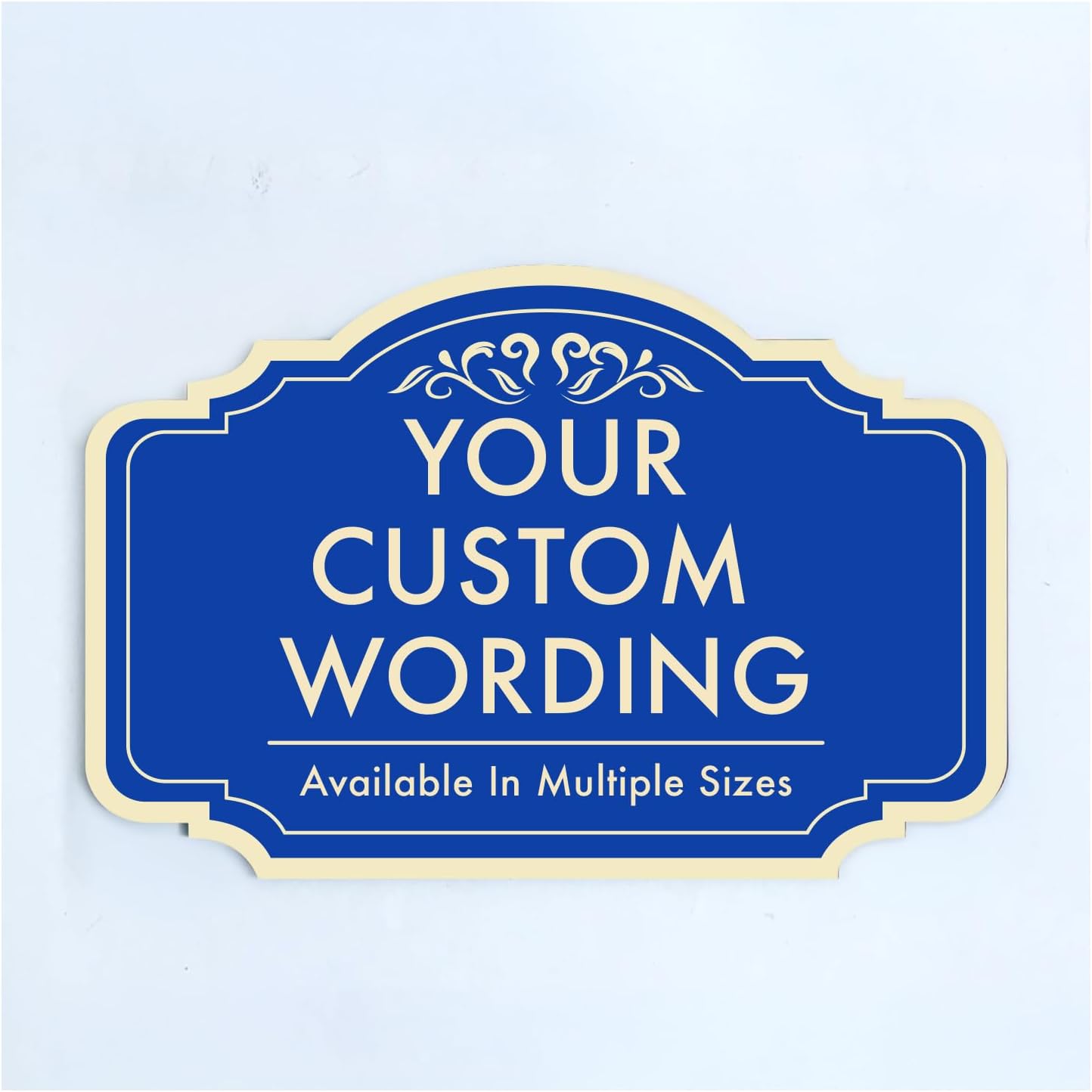 Personalized Custom Decorative Outdoor Metal Signs, Aluminum, Waterproof, Design 2 Blue Steel 10x7 In