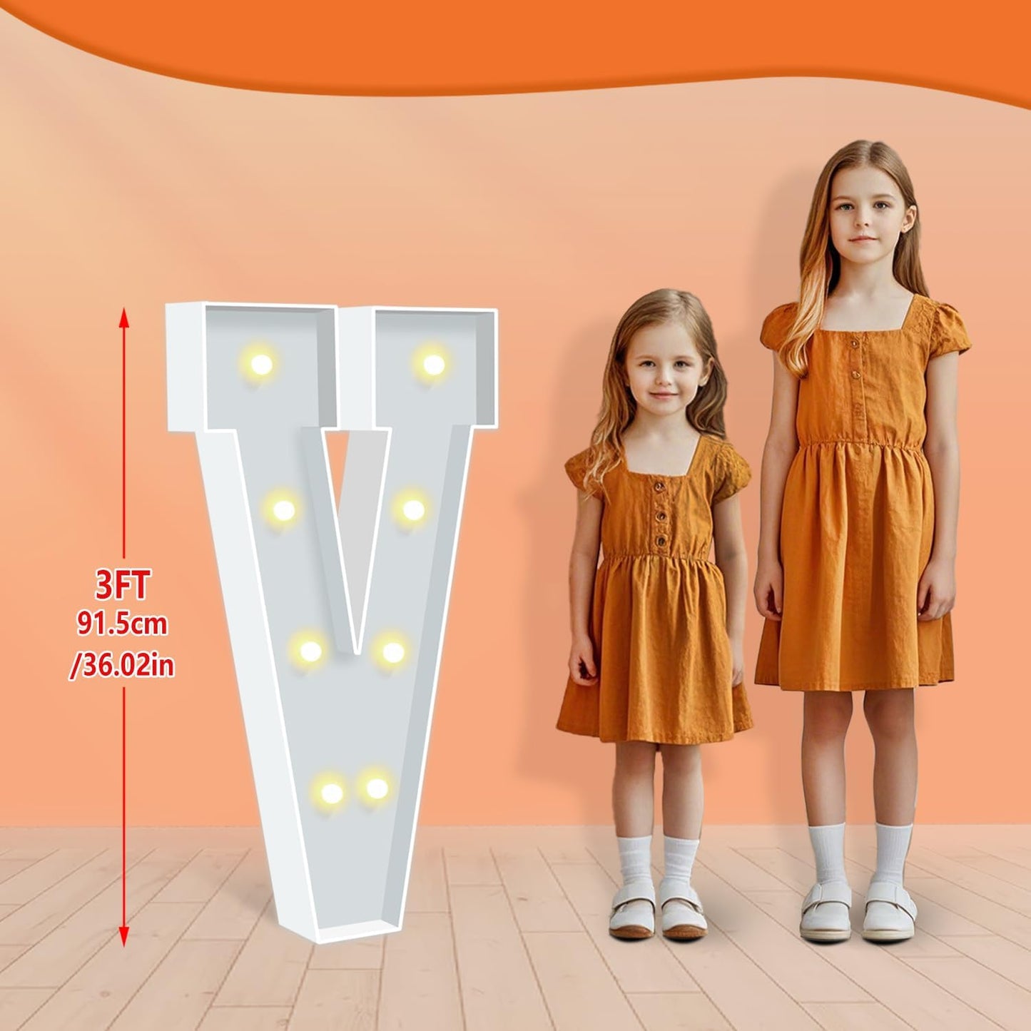 3FT Marquee Letters, Mosaic Large Letters V for Birthday Party, Light Up Letter for Wedding Backdrop Decoration Anniversary Baby Shower Day Decor, Pre-Cut Big Foam Board Frame Kit