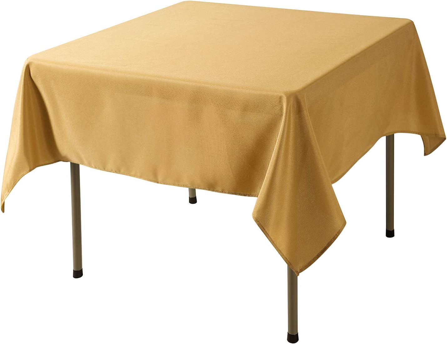 Cupuamon Square Tablecloth 70x70 inch Washable Polyester Fabric Table Cloth for Wedding Party Dining Banquet Decoration（70x70,Gold）