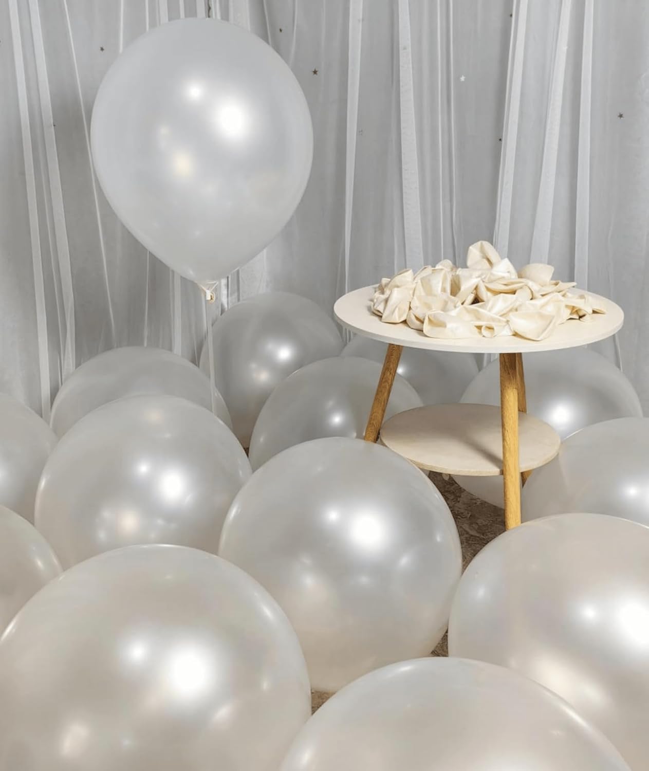 90 Pack White Pearl Balloons 18 inch Pearl White Latex Party Balloon Bulk for Various Party Events Decorations
