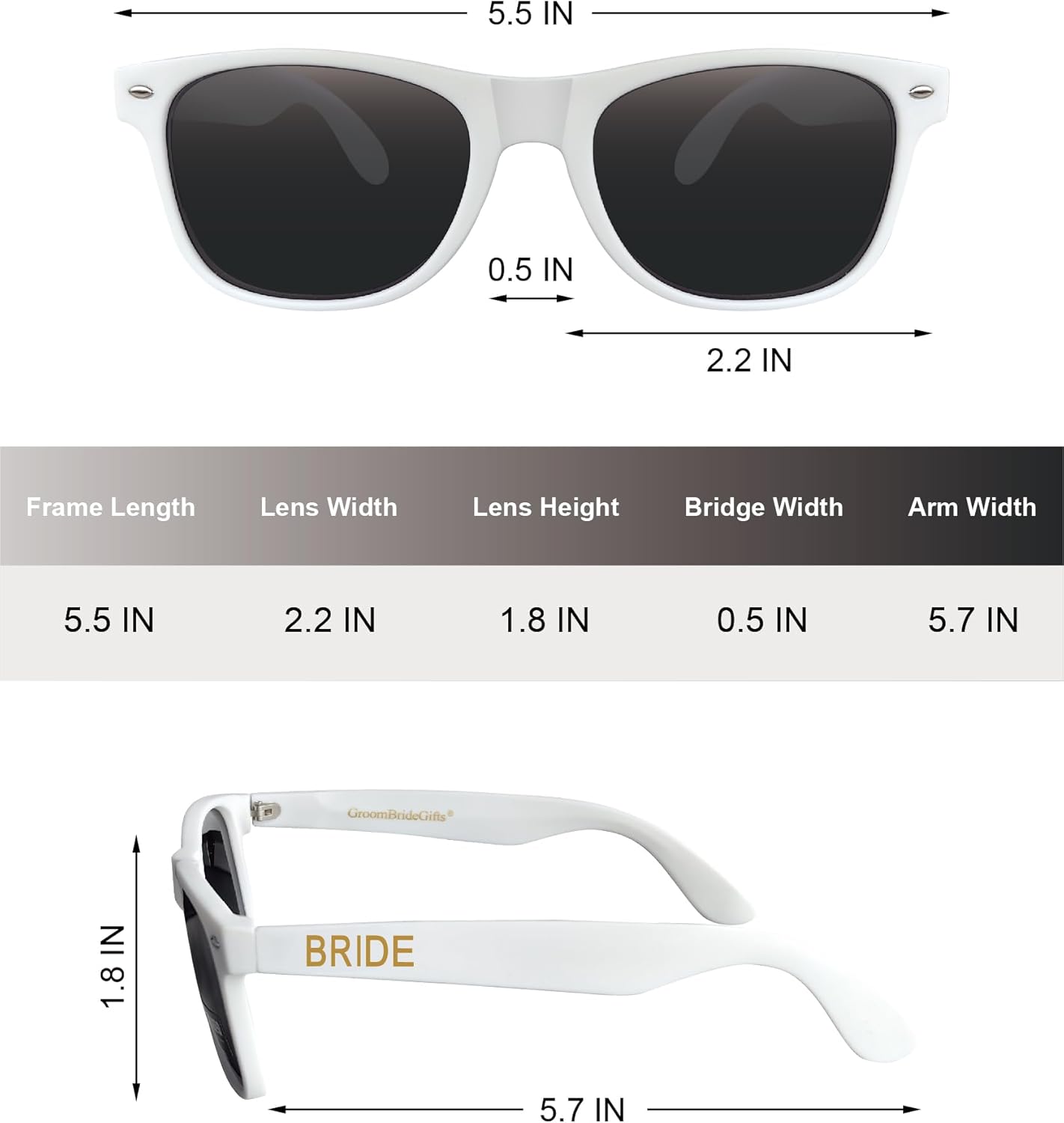 Bride and Groom Polarized Sunglasses for Wedding – UV400 Protection, Lightweight & Stylish Couple Sunglasses