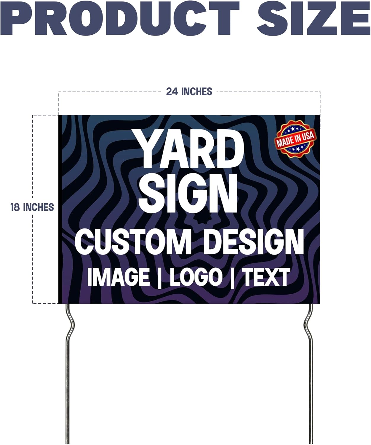 Custom Yard Signs with Metal Stakes (24”x18”) – by DreamController | Personalized Lawn Signs for Businesses, Events & Campaigns | HD Printed Outdoor Signage | Made in USA