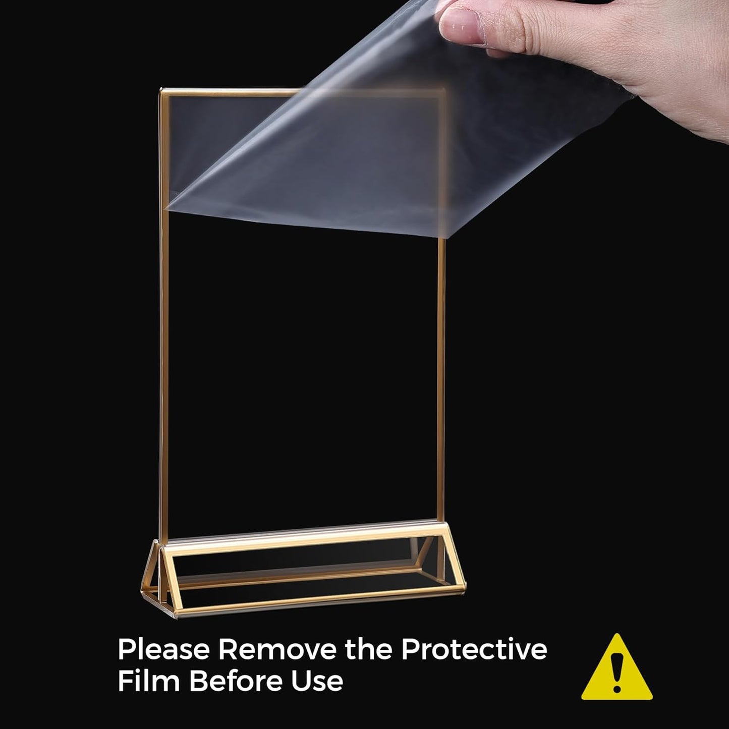 12 Pack Acrylic Sign Holder 4x6 Gold Frames, Wedding Table Number Holders Double Sided Vertical Clear Display Stand, Picture Holders for Tables, Menus, Flyers, Party and Office Decor