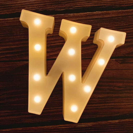 MUMUXI Marquee Light Up Letters | Large Light Up Numbers | Battery Powered and Bright with Every Letter of The Alphabet | for Wedding, Birthday, Party, Celebration, Christmas or Home Decoration (W)