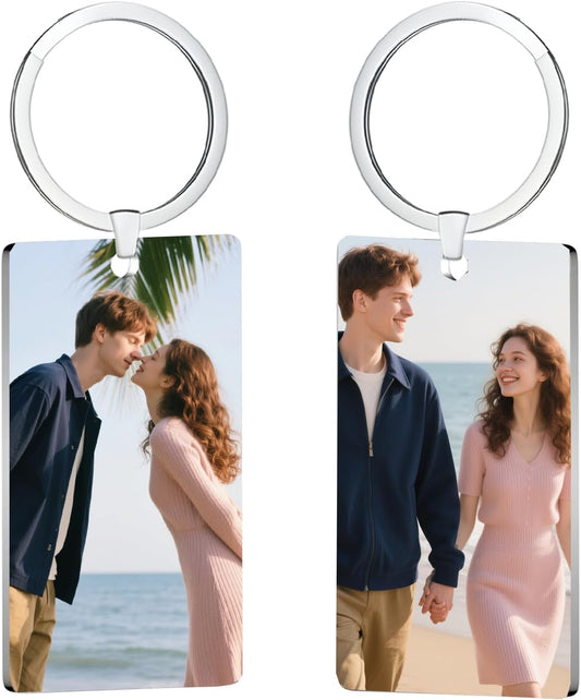 Custom Keychain with Picture, Personalized Double-sided Keychains Gifts for Boyfriend, Family, Lover