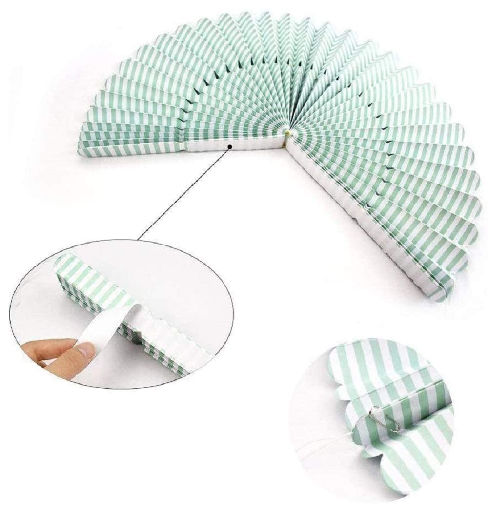 Aiminjey Hanging Paper Fans Party Set, Round Paper Fan Party Decoration, Set of 8 Decorative