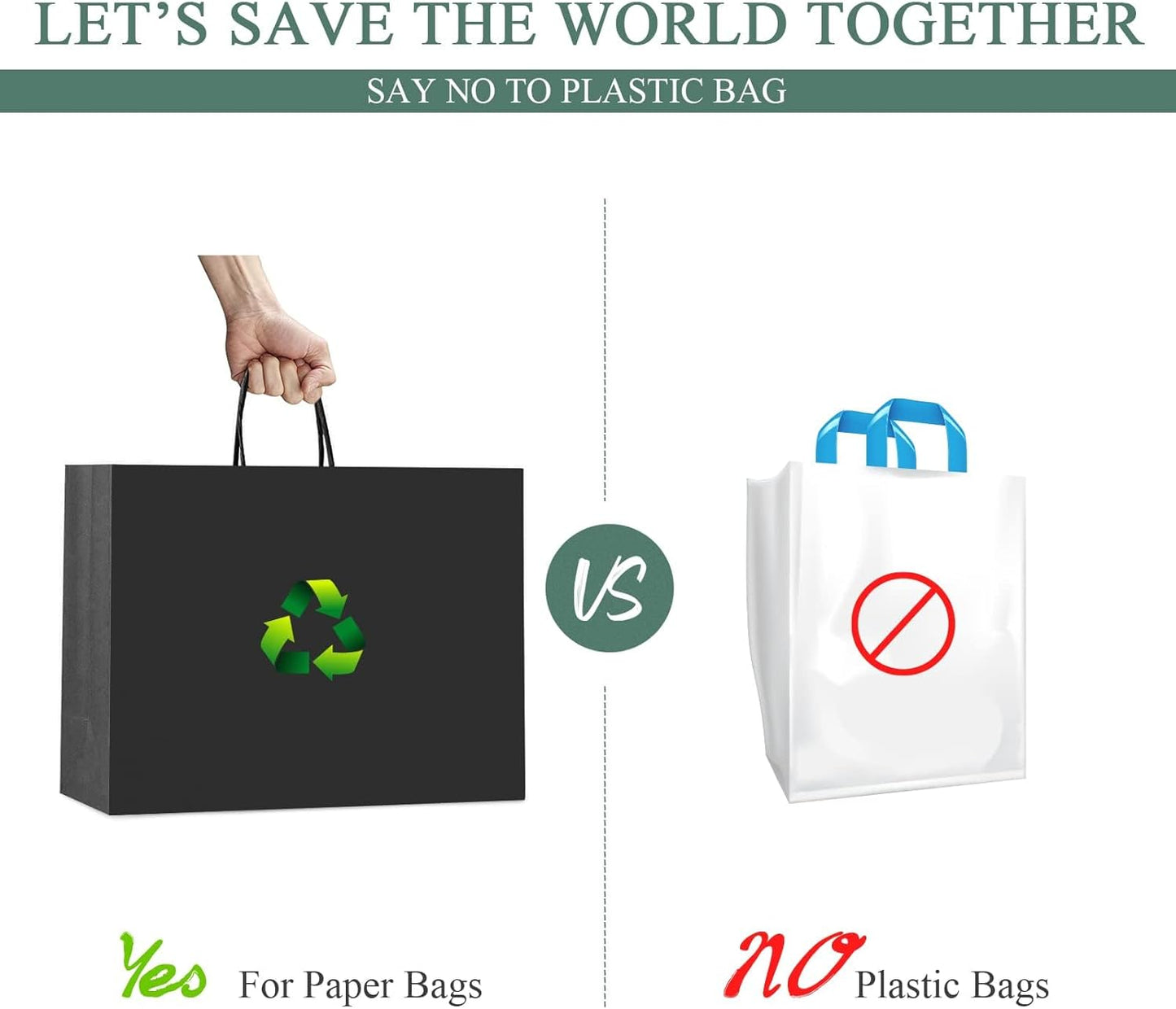 GSSUSA Black Large Gift Bags 16x6x12 Kraft Paper Bags with Handles 200Pcs Sturdy Shopping Party Merchandise Retail