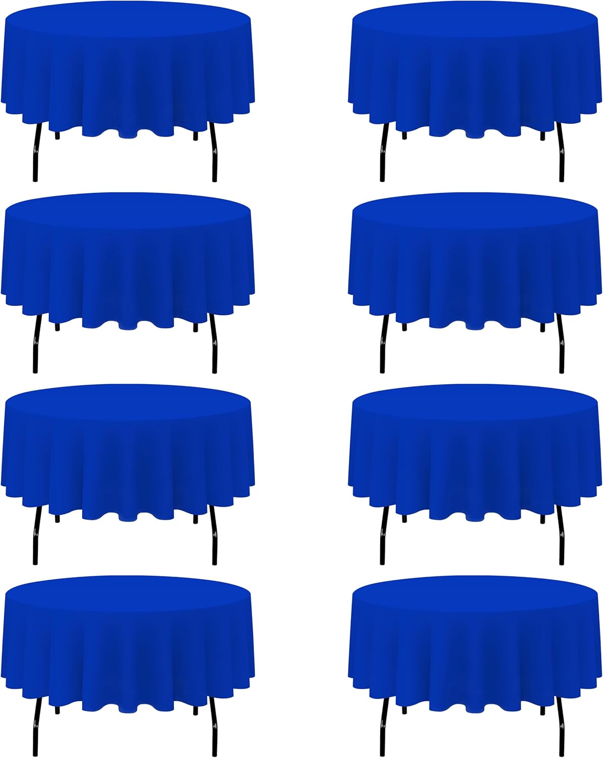 BRILLMAX 8 Pack Royal Blue Round Tablecloths 90 Inch - Circle Bulk Linen Polyester Fabric Washable Table Cloth Cover for Wedding Reception Banquet Birthday Party Buffet Restaurant