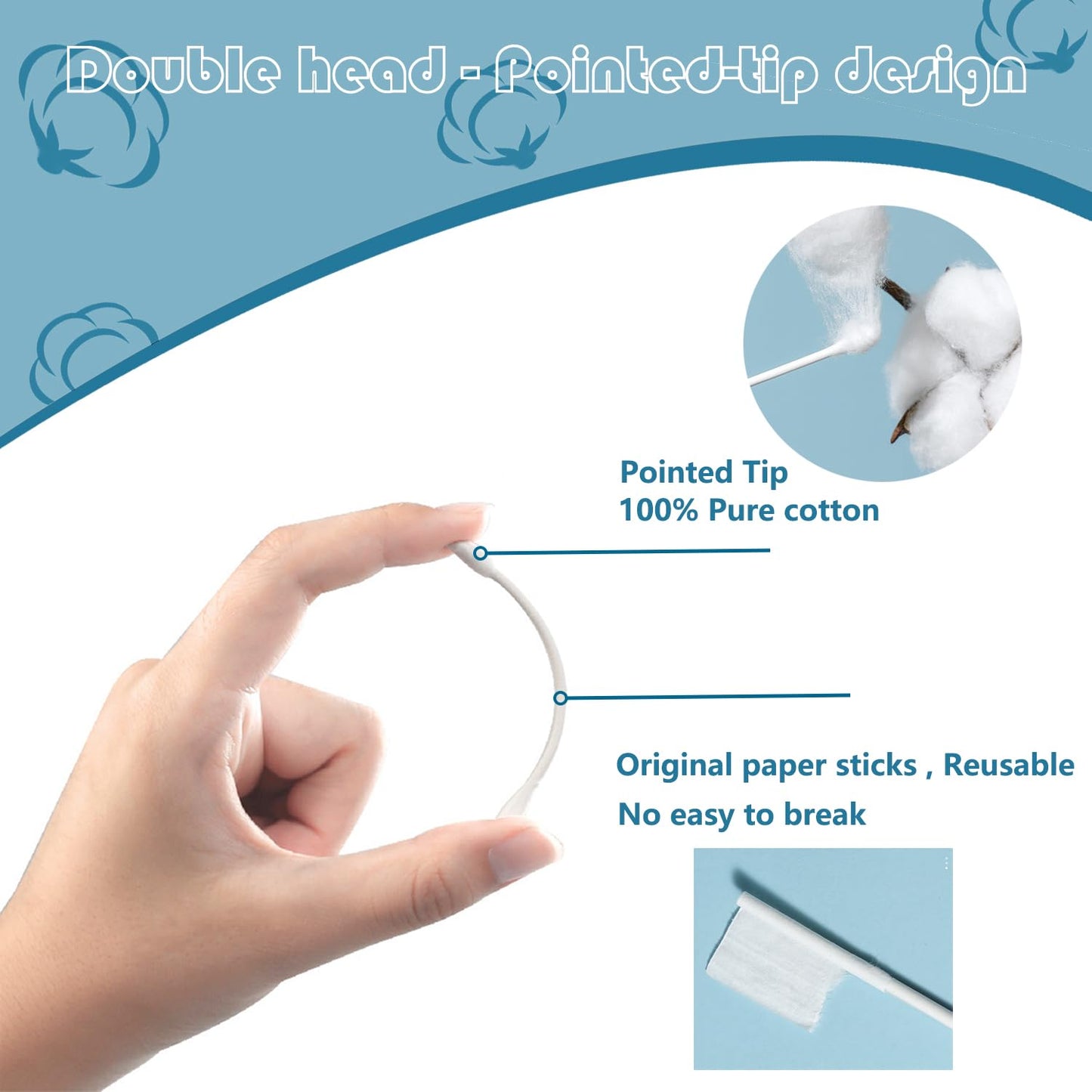 2400pcs Precision Tip Cotton Swabs/Double Pointed Cotton Buds for Makeup