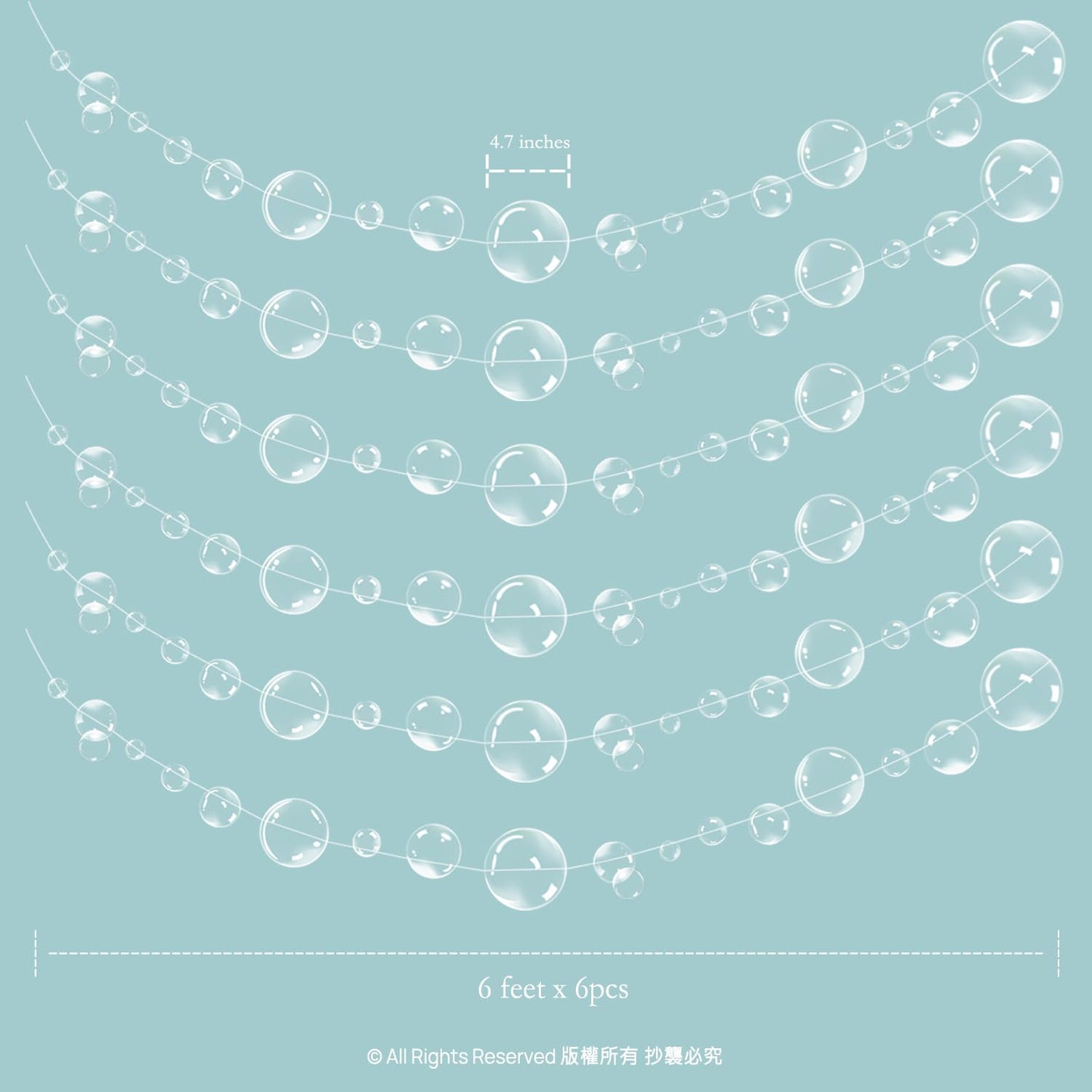 Decor365 Under the Sea Party Decorations White Bubble Garlands Little Mermaid Birthday Decorations