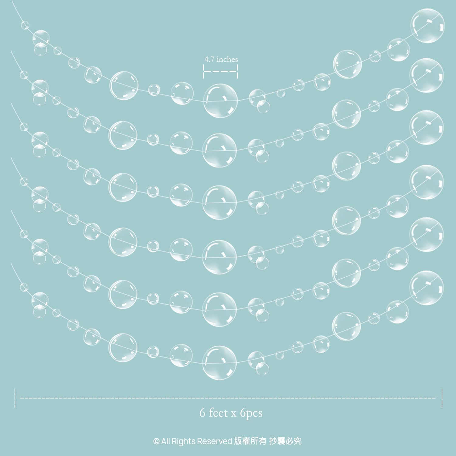 Decor365 Under the Sea Party Decorations White Bubble Garlands Little Mermaid Birthday Decorations