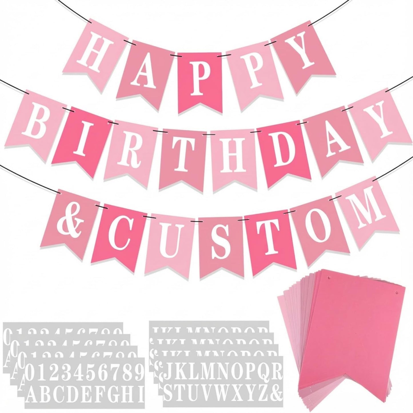 Mooliwe 171 Pcs DIY Custom Banner Kit Make Your Own Customizable Sign for Birthday Wedding Party