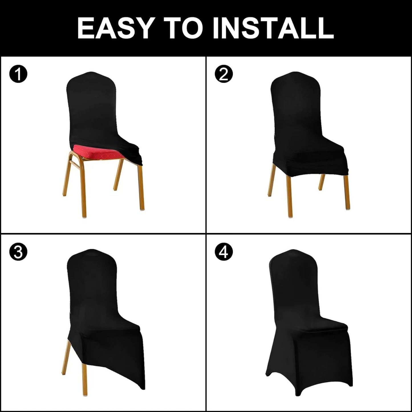 SUPERO Waterproof Spandex Chair Cover 25PCS, Stretch Dining Chair Covers, Polyester Outdoor Chair Covers, Protector Stretch Chair Cover for Party Universal, Banquet, Wedding Event, Hotel(Emerald)