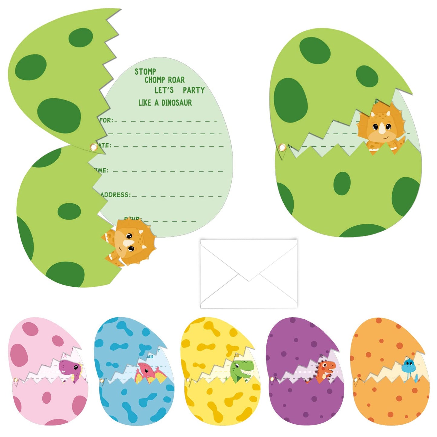 24 Pack Dinosaur Birthday Party Invitations Cards with Envelopes Dinosaur Party Supplies Fill In