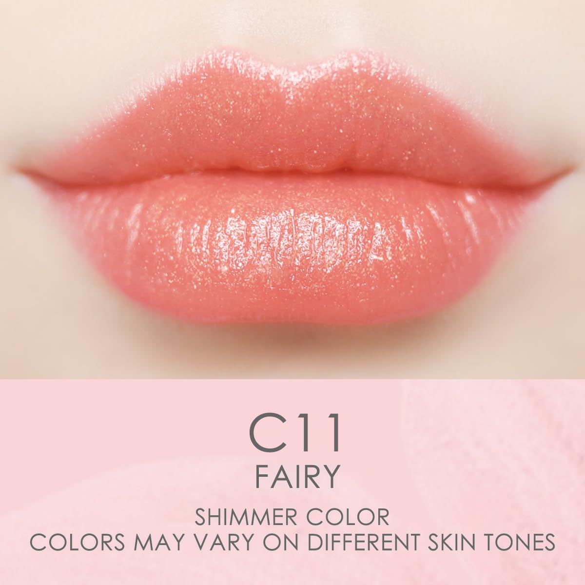 CATKIN Tinted Lip Balm Glitter Lip Stain Ultra Hydrating Lip Moistrurizer Lip Care with Vitamin E Nourishing For Cracked & Dry Lips 0.12 oz C11 Fairy - Coral Pink