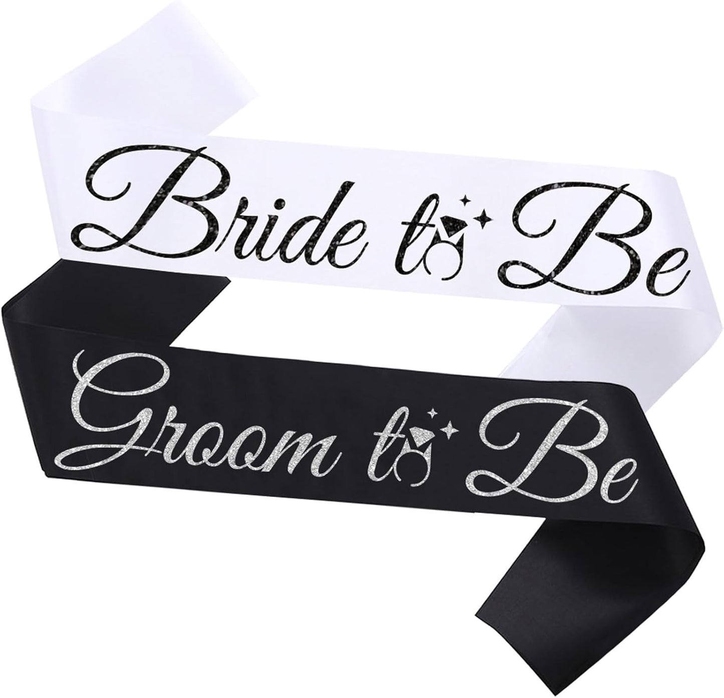 Bride Sash Bachelorette Party Bride and Groom to Be Sash for Bridal Shower Wedding Hen Party Decorations Engagement Gifts,White Black