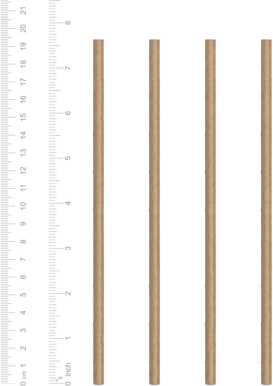 Comfy Package [200 Pack] Kraft Paper Straws, 100% Biodegradable & Ink-free, Straws for drinking and Crafts - Kraft