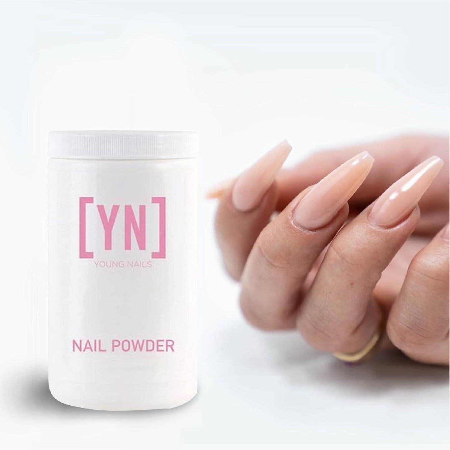 Young Nails Acrylic Core Powder - Self-Leveling Acrylic Nail Powder, Clear Nude Pink White Acrylic Powder for Nail Extenstion, Professional Grade, Superior Adhesion, Color - White, 660g