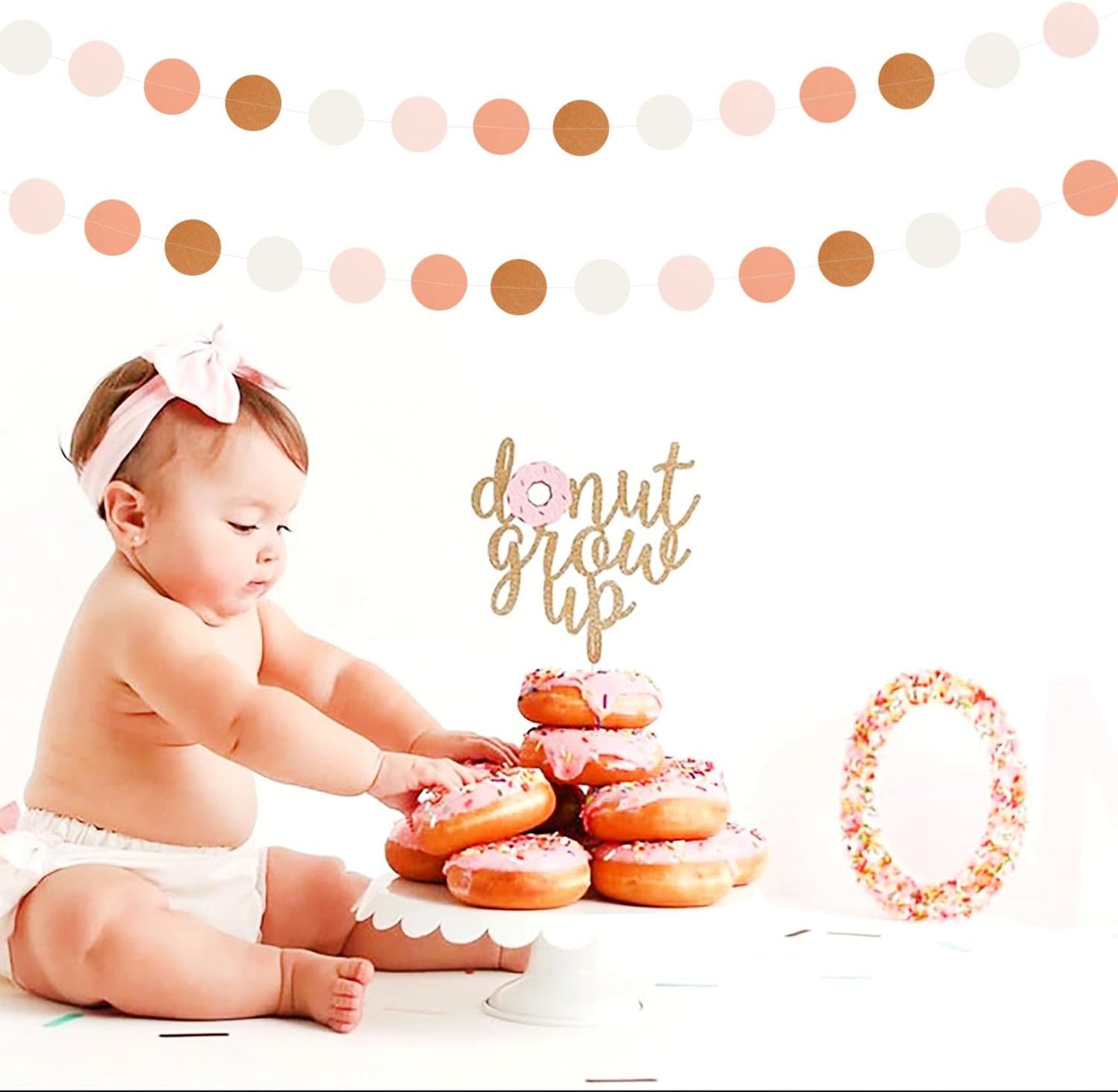 Pink-Brown Peach Party-Decorations Streamers Garland - 52ft Boho Fall Groovy Hanging Paper Banner,Baby Bridal Shower Wedding Autumn Neutral Birthday Room Home Thanksgiving Day Halloween Decor Hugfond