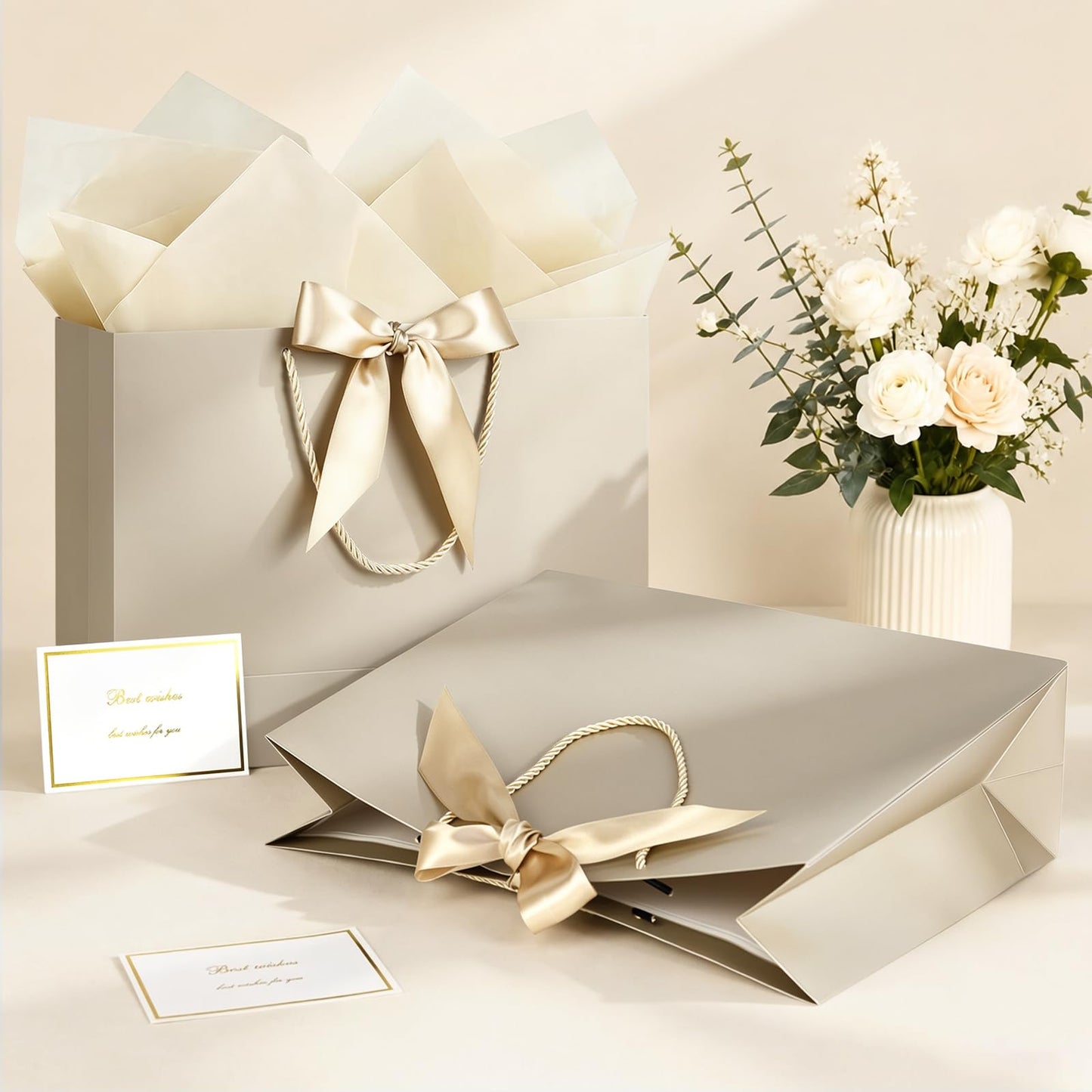 JMANNI Gift Bags with Handles, 13" Medium Gift Bags with Tissue Paper