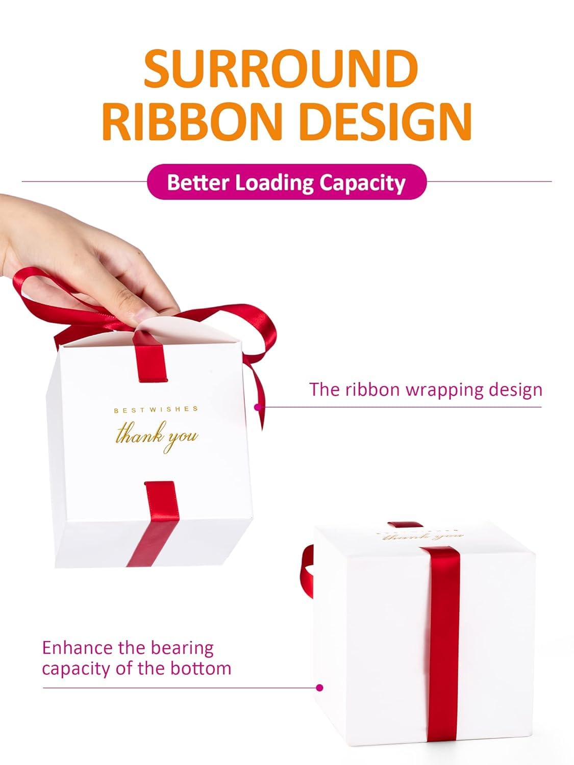 MESHA Gift Boxes 4x4x4'' 400 Pack, Small White Gift Boxes with Lids,Bridesmaid Proposal Box, Wedding Boxes for Gifts Thank You Bulk Boxes