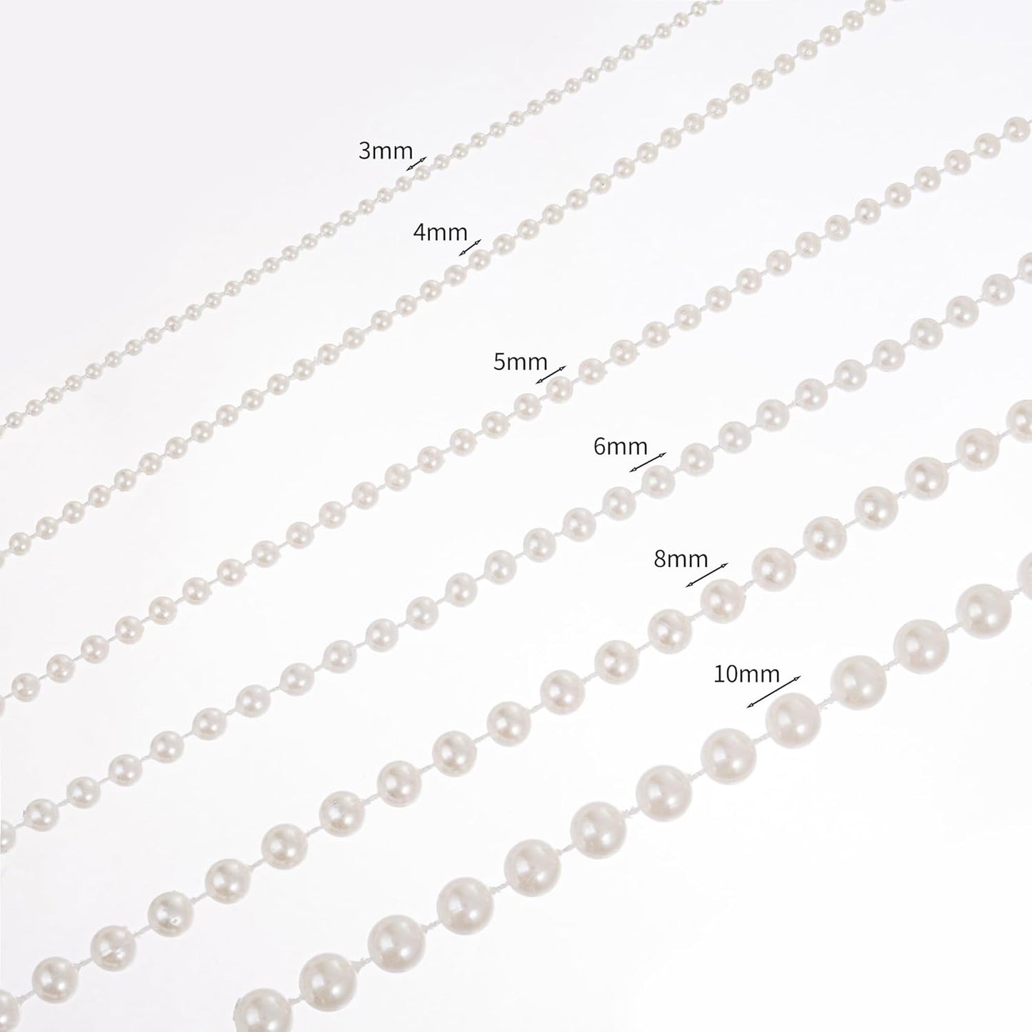 6mm Crafts Faux Pearl Beads Garland Pearl Bead Roll Strand of Pearls to Decorate Floral Centerpieces Wedding Party Favor Christmas Tree(82 Feet Gold)