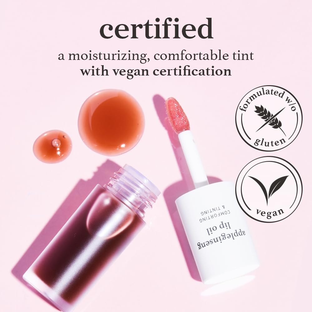 NOONI Korean Lip Oil - Appleginseng | Lip Stain, Gift, Long-Lasting, Moisturizing, Plumping, Revitalizing for Dry Lips, Waterproof, No Peel Off, Korean Lip Tint 0.12 Fl Oz