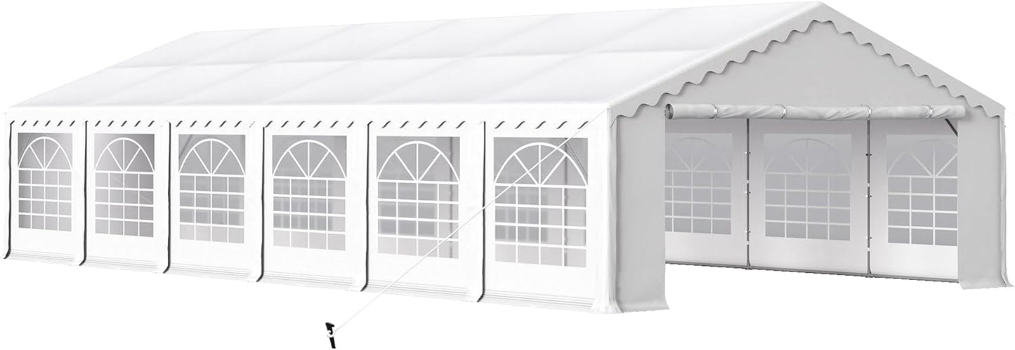 HERA'S PALACE 20'x 40' Outdoor Tents for Parties Large Canopy Tent with 14 Removable Sidewalls Heavy Duty Party Tent for Graduation Wedding and Birthday (White)