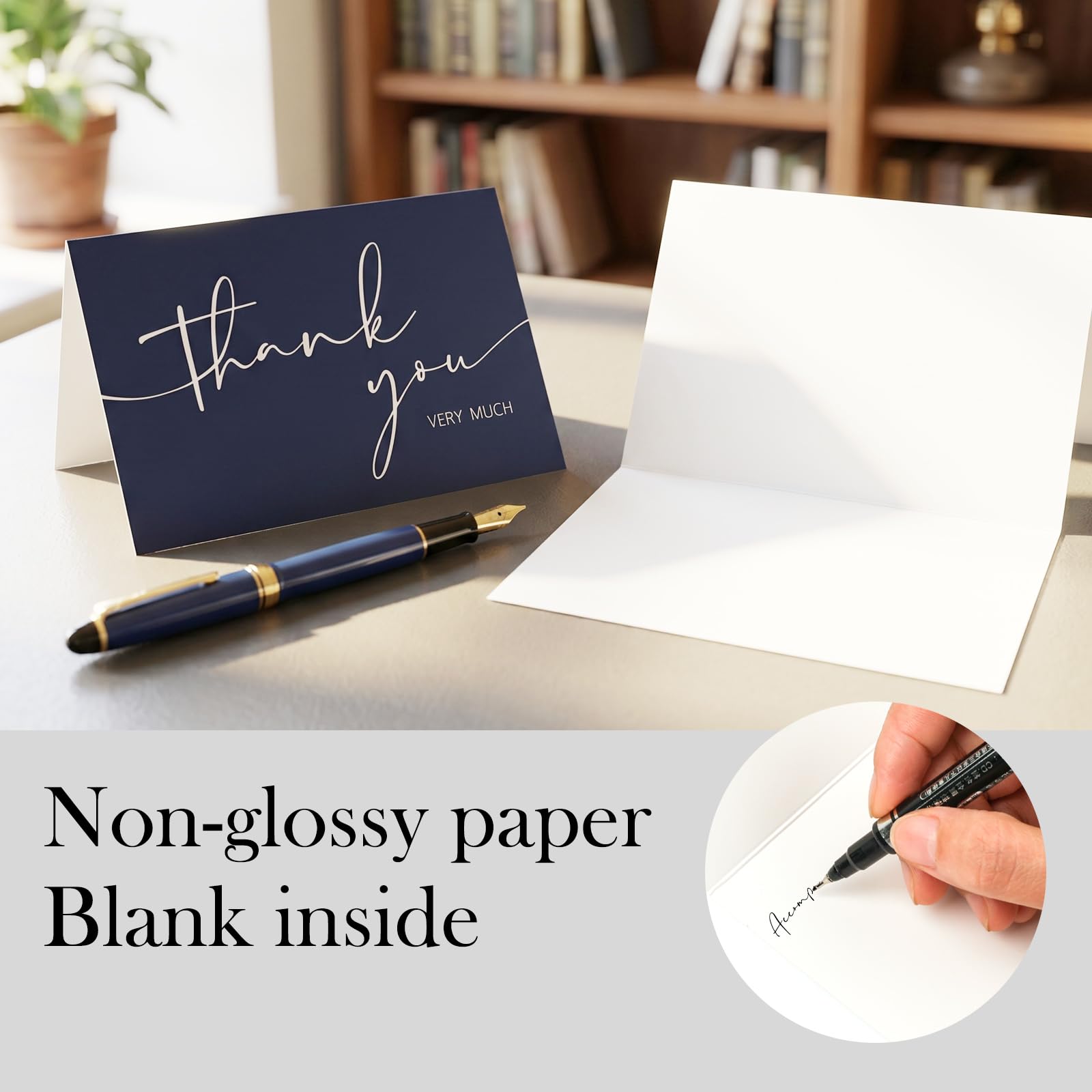NESCCI 54 PCS Thank You Cards With Envelopes,3.5x5 Inch Minimalistic Design
