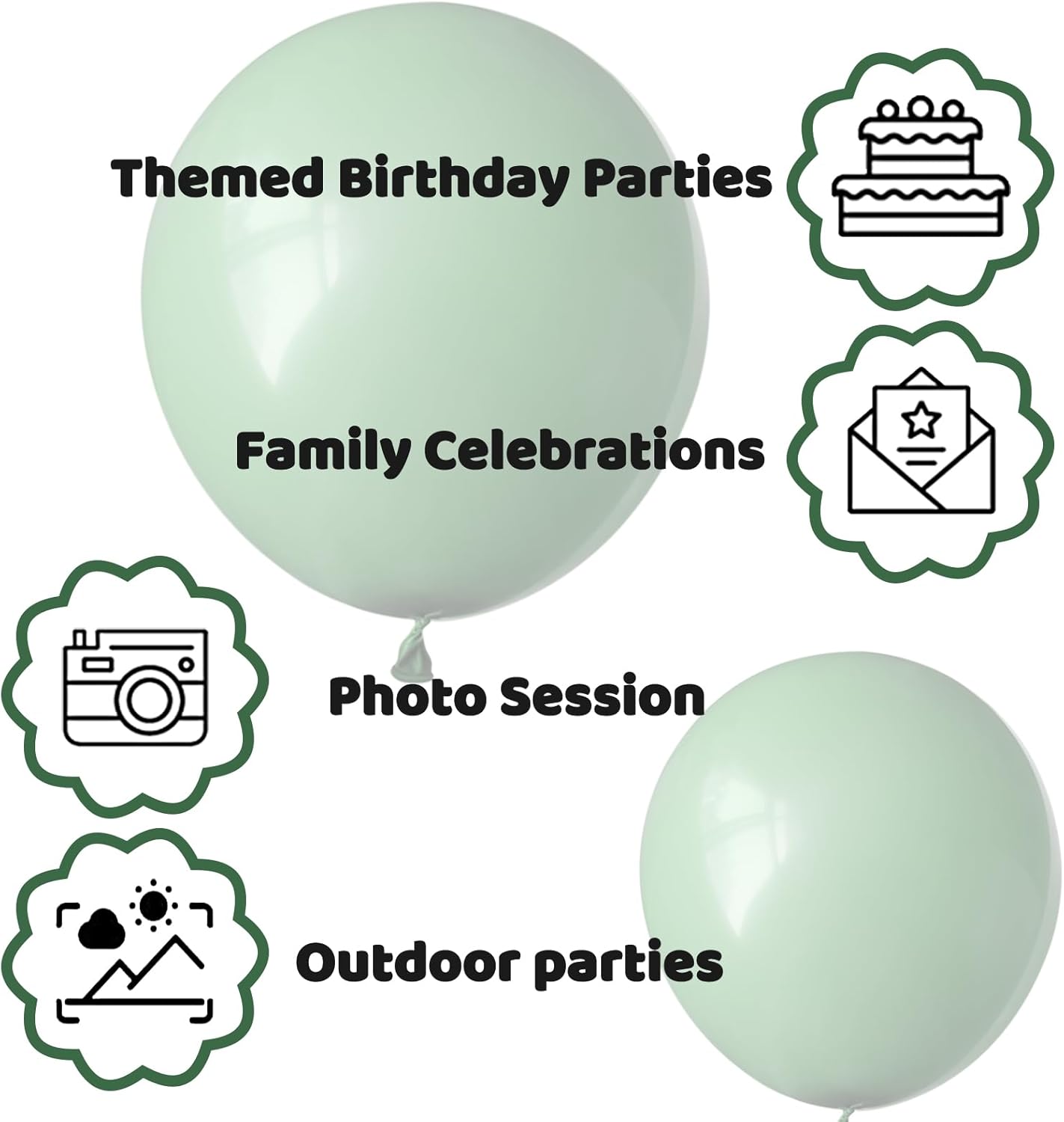 110Pcs Dark Sage Green Balloons Latex Party Balloons 12 inch Round Helium Balloons for Dark Sage Green Themed Christmas Sage Green Balloon (with 2 Ribbons).