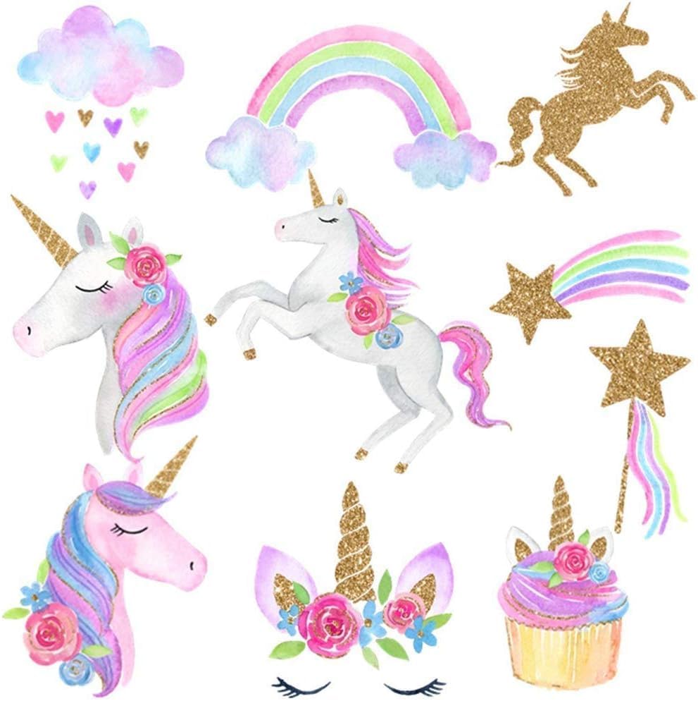 Kocici Unicorn Birthday Decorations, Rainbow Unicorn Party Supplies with Banner and Hanging Swirls