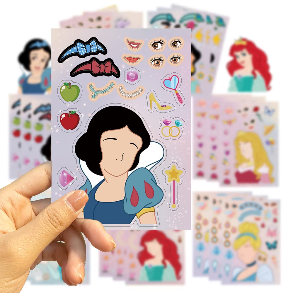 Cute Princesses Stickers 24 Sheets Make Your Own Princess Stickers for Kids