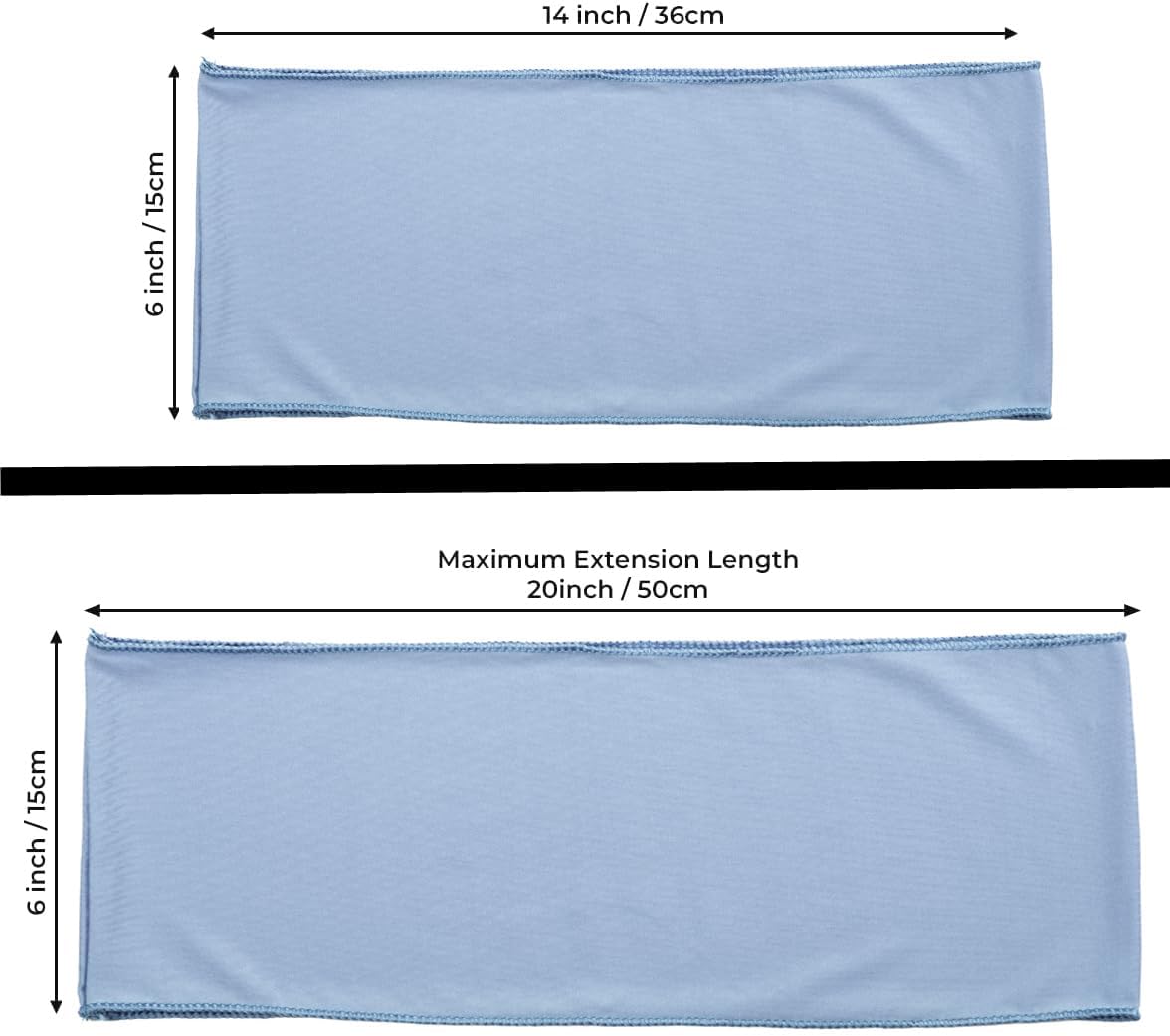 MDS Pack of 25 Spandex Chair Sashes Bows Elastic Stretch Dining Chair Bands Ties Without Slider Buckle Universal fits for Wedding Baby Shower Birthday Party Banquet Event Decoration - Baby Blue