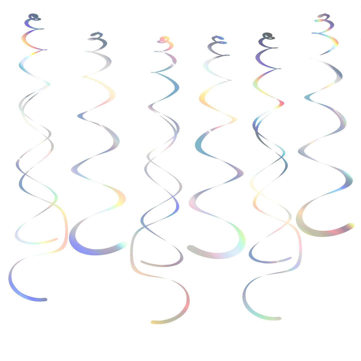 Party Swirl Decorations Iridescent Shinny Foil Hanging Swirl Decorations Plastic Streamer for