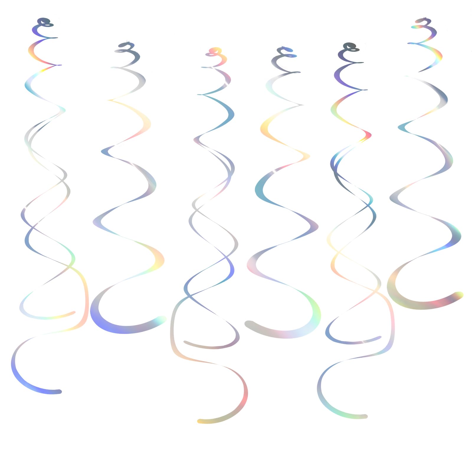 Party Swirl Decorations Iridescent Shinny Foil Hanging Swirl Decorations Plastic Streamer for