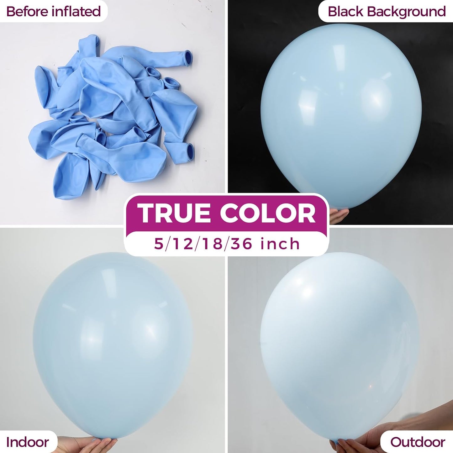 Bezente Pastel Blue Latex Party Balloons - 100 Pack 12 inch Round Helium Light Blue Bridal Blue Balloons for Wedding Bridal Shower Gender Reveal Birthday Party Decoration