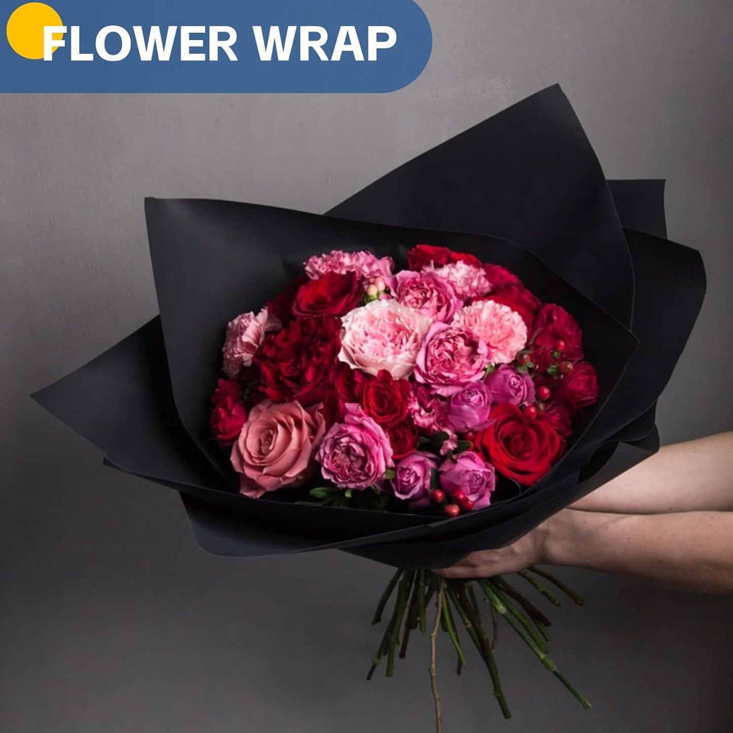 Black Wrapping Paper, 15"×900" (75FT) Art Paper Craft Kraft Paper Roll for Poster Bulletin Board, Construction Paper Roll for Father?™s Day Men Birthday Valentines Halloween Bouquet Flower Packing