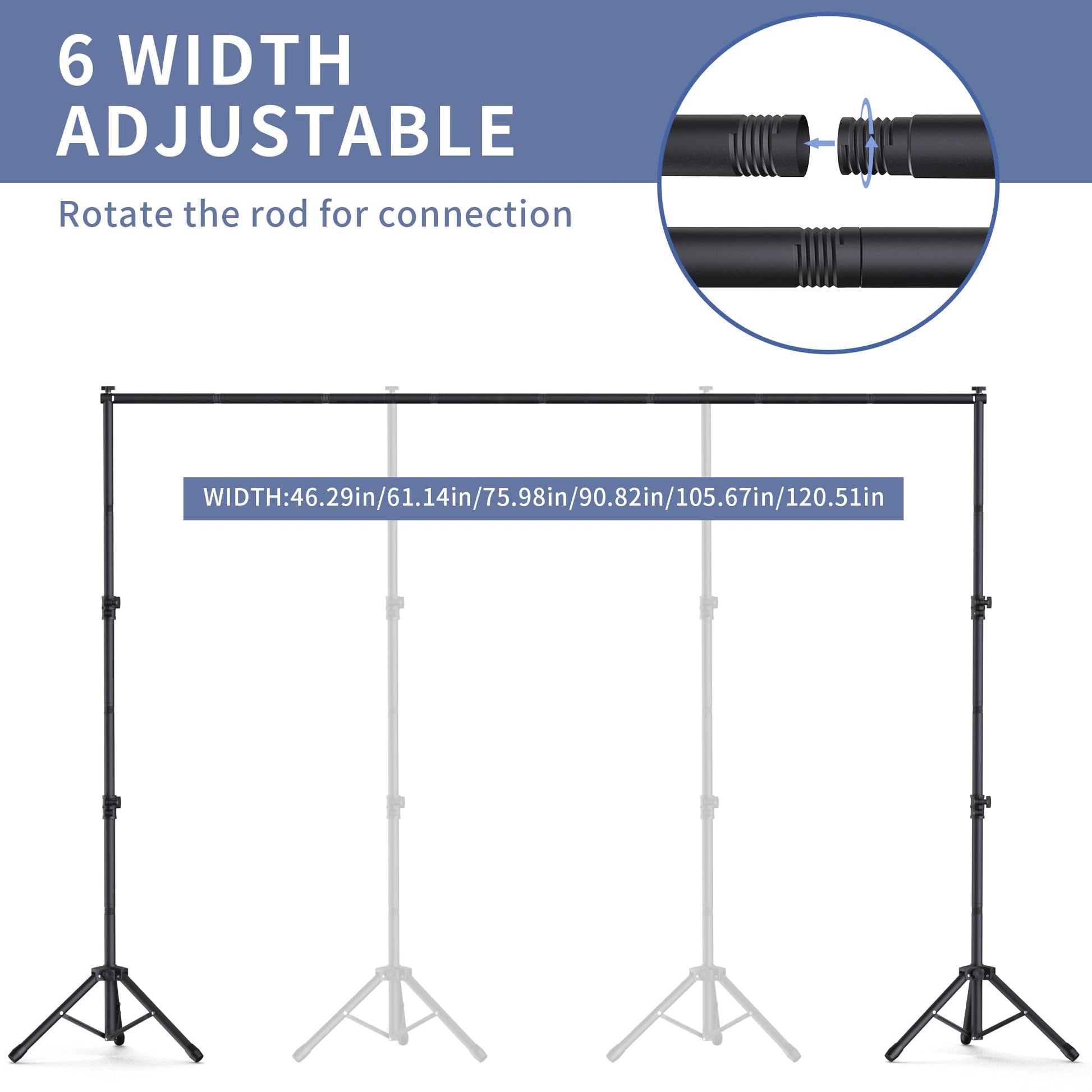 Backdrop Stand 10x7.5ft, Height Adjustable and Width Adjustable Backdrop Stand, Back Drop Stand for