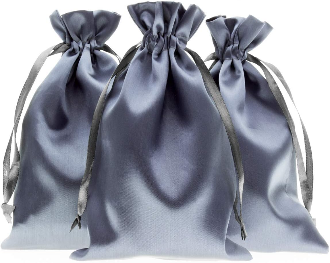 Silver Satin Gift Bags - 4" x 6" Jewelry, Wedding Favor, Baby Shower & Bags - 50 per Pack