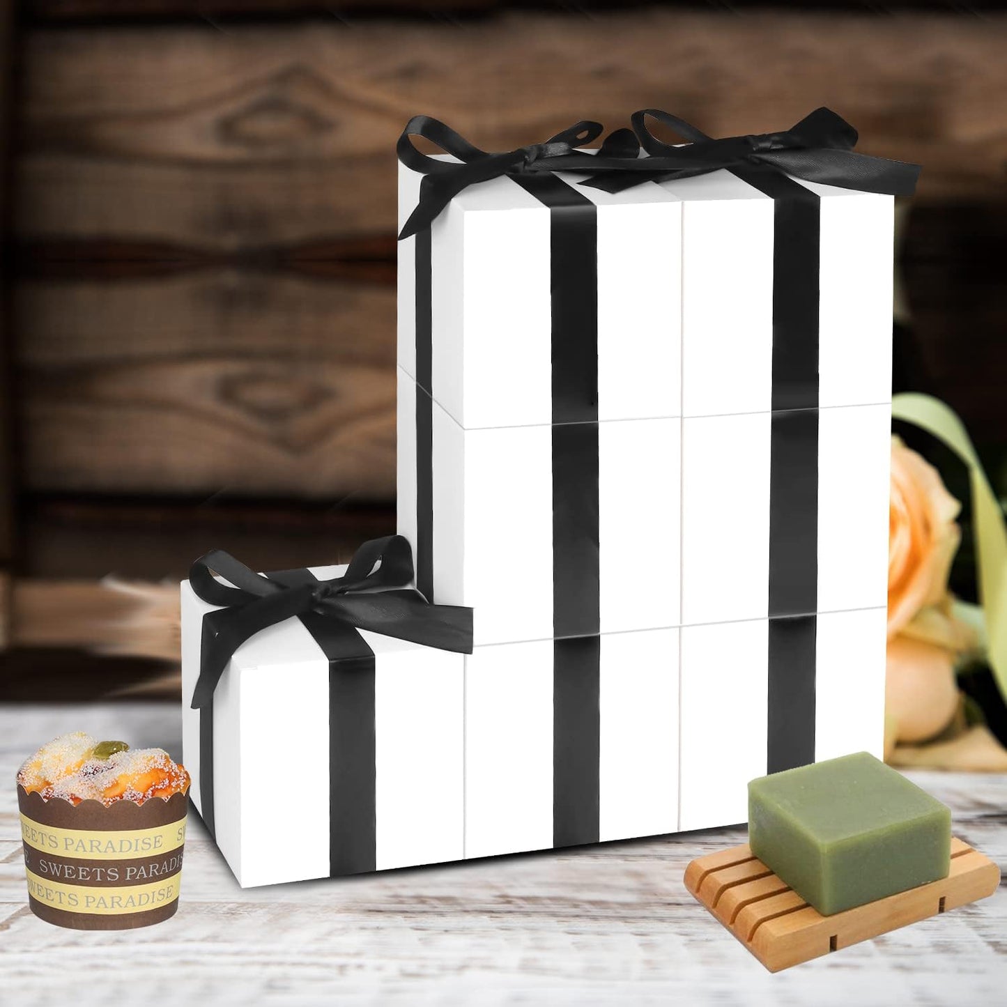 White Gift Boxes 5x5x5, 30 Pack Paper Gift Boxes with Lids for Gift, Bridesmaid Proposal Box, Cupcake Boxes, Gift Box for Wedding, Birthday, Groomsmen Proposal, Gifts, Packaging, Present
