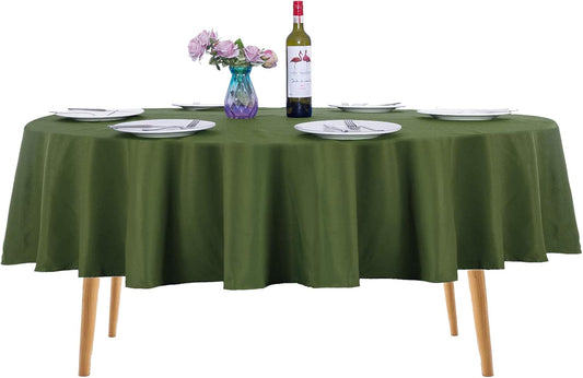 Ascoza 2pack 90 Inch Willow Round Tablecloth in Washable Polyester Fabric for Wedding/Banquet/Restaurant/Parties