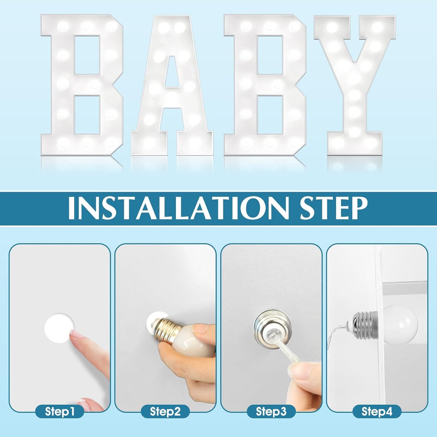 Ledido 4FT Marquee Light Up Letters, Cool White Light Up Letters Large Marquee Letter for Party Decorations, Mosaic Letter B for Balloons, Wedding Birthday Graduation Decor