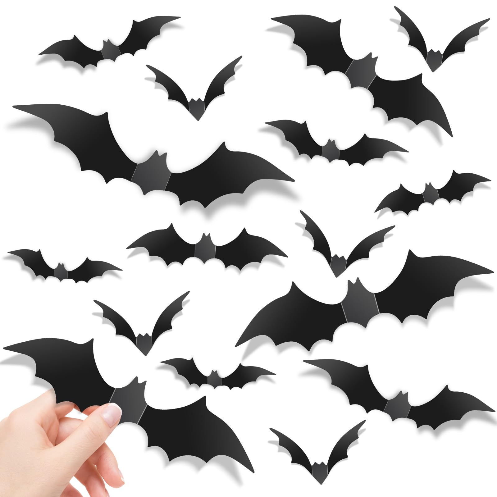 140Pcs Bats Halloween Decor, Real Scary Bat Stickers for Halloween Party