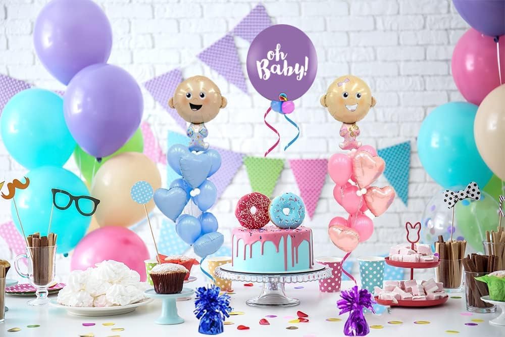 Metallic Balloon Weights, Birthday Party Favors, Novelty and Gag Gifts, 5.5" Inches, 6-Pack (Red)