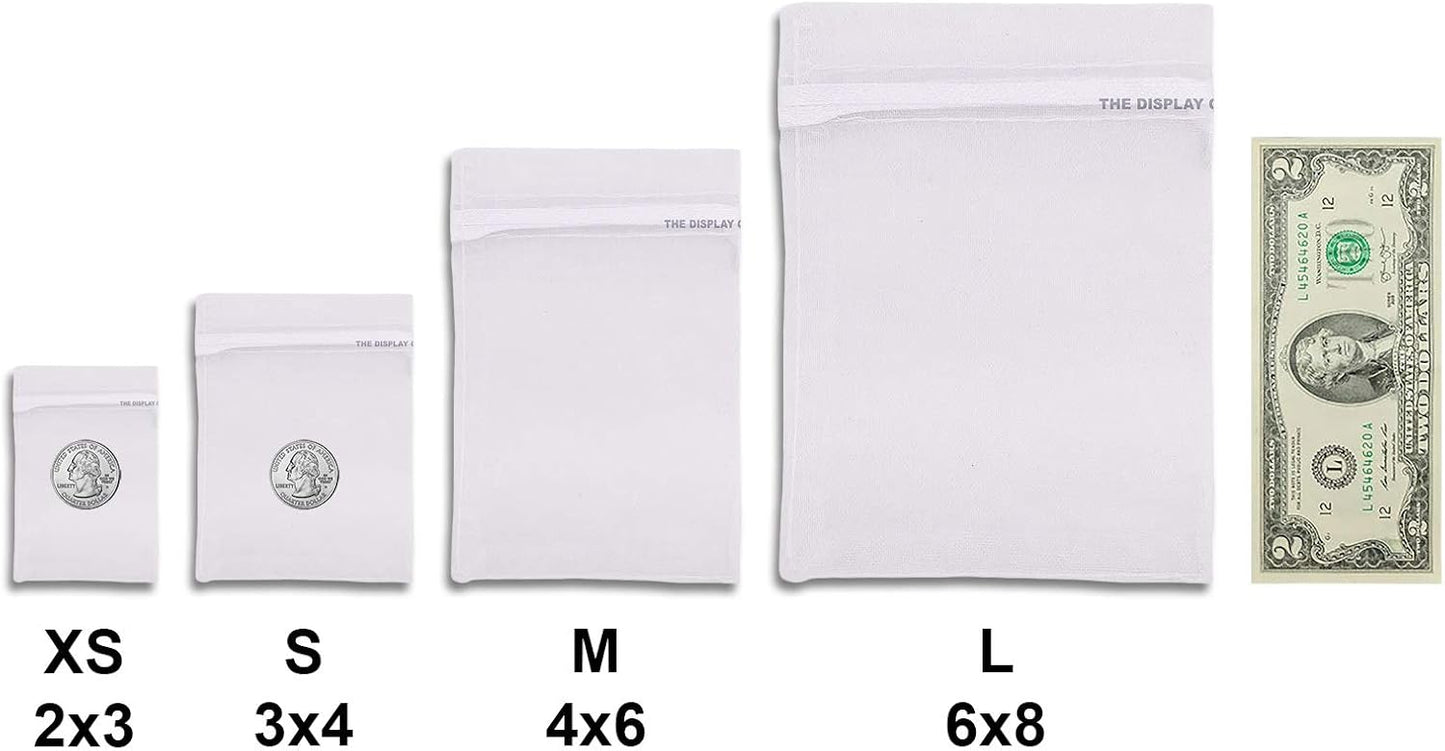 TheDisplayGuys 48-Pack 2" x 2-3/4" White Sheer Organza Gift Bags with Drawstring, Goodie Bags for Jewelry, Candy Bags, Treat Bags, Wedding Favors Small Mesh Bags