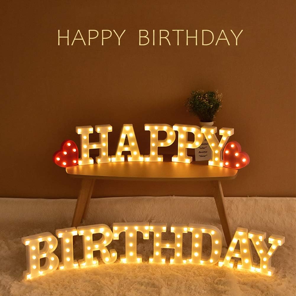 MUMUXI Marquee Light Up Letters | Large Light Up Numbers | Battery Powered and Bright with Every Letter of The Alphabet | for Wedding, Birthday, Party, Celebration, Christmas or Home Decoration (H)
